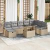 vidaXL Ensemble de canap&eacute; de jardin 9 pcs Beige Poly rotin