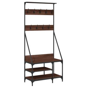 vidaXL Porte-v&ecirc;tements et rangement des chaussures ch&ecirc;ne marron