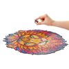 UNIDRAGON Puzzle en bois 327 pcs Mysterious Lion Tr&egrave;s grand 31x40 cm