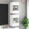 vidaXL Meubles muraux avec lumi&egrave;res LED pour TV 2 pcs blanc 40x30x60,5 cm