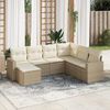 vidaXL Salon de jardin avec coussins 7 pcs beige r&eacute;sine tress&eacute;e