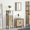 vidaXL Ensemble de mobilier de salle de bain avec &eacute;tag&egrave;re 3 pcs Marron