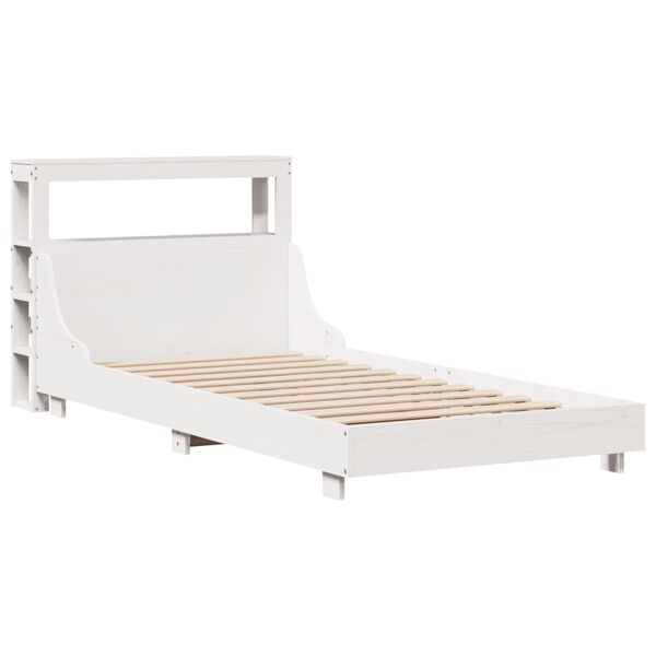 vidaXL Cadre de lit sans matelas blanc 75x190 cm bois de pin massif