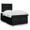 vidaXL Sommier &agrave; lattes de lit avec matelas noir 120x190 cm tissu
