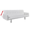 vidaXL Canapé-lit avec accoudoir cuir artificiel blanc