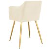 vidaXL Chaises &agrave; manger lot de 4 Cr&egrave;me Velours