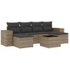 vidaXL Salon de jardin avec coussins 7 pcs gris r&eacute;sine tress&eacute;e