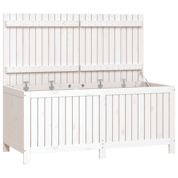 vidaXL Boîte de rangement de jardin Blanc 147x68x64 cm Bois de pin