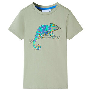 T-shirt pour enfants avec manches courtes kaki clair 104