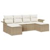 vidaXL Ensemble de canap&eacute; de jardin 6 pc Beige polyrotin