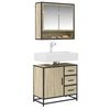 vidaXL Armoire lavabo de salle de bain ch&ecirc;ne sonoma bois d'ing&eacute;nierie