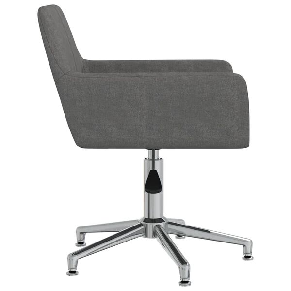 vidaXL Chaise pivotante de salle à manger Gris foncé Tissu