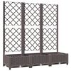 vidaXL Jardini&egrave;re avec treillis Marron 120 x 40 x 121,5 cm PP