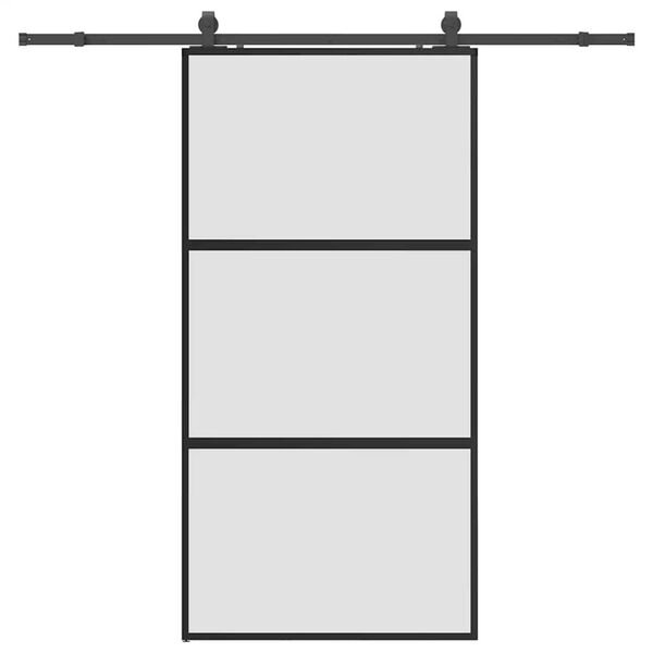vidaXL Porte coulissante avec kit de quincaillerie noir 102,5x205 cm
