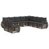 vidaXL Ensemble de canap&eacute; de jardin 10 pc Gris et Gris fonc&eacute; polyrotin