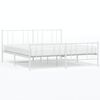 vidaXL Cadre de lit m&eacute;tal sans matelas et pied de lit blanc 180x200 cm