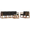 vidaXL Ensemble de canap&eacute;s d'ext&eacute;rieur 7 pcs Naturel et Noir