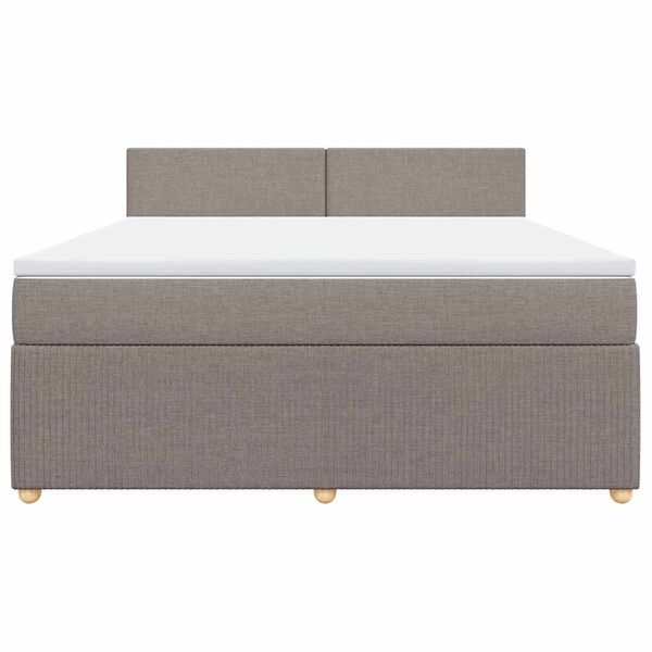 vidaXL Sommier &agrave; lattes de lit avec matelas Taupe 180x200 cm Tissu