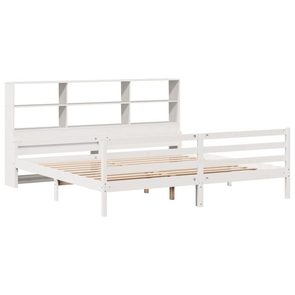 vidaXL Lit biblioth&egrave;que sans matelas blanc 180x200 cm bois pin massif