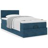 vidaXL Cadre de lit ottoman avec matelas bleu fonc&eacute; 100x200 cm velours
