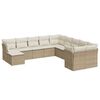 vidaXL Salon de jardin 11 pcs avec coussins beige r&eacute;sine tress&eacute;e