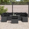 vidaXL Ensemble de canapé de jardin 8 pcs Noir Poly rotin