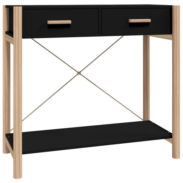 vidaXL Table console Noir 82x38x75 cm Bois d'ing&eacute;nierie