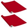 vidaXL Films autoadh&eacute;sifs pour meubles 2 pcs Rouge 500x90 cm PVC