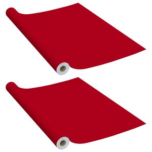 vidaXL Films autoadh&eacute;sifs pour meubles 2 pcs Rouge 500x90 cm PVC