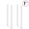 vidaXL Pieds de table de bar en U, 2 pi&egrave;ces, blanc, 40 x (110-111) cm, acier