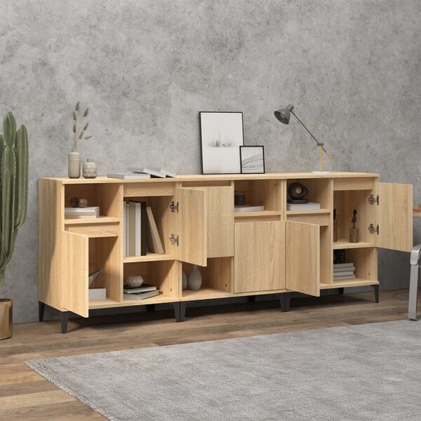 vidaXL Buffets 3 pcs ch&ecirc;ne sonoma 60x35x70 cm bois d'ing&eacute;nierie