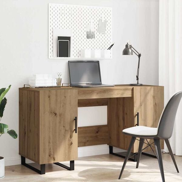 vidaXL Bureau chêne artisanal 140 x 50 x 75 cm Bois d'ingénierie
