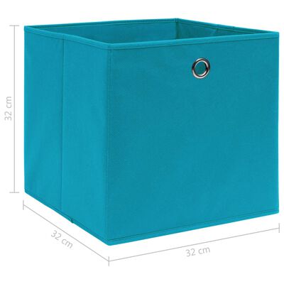 vidaXL Boîtes de rangement 10 pcs Bleu azuré 32x32x32 cm Tissu