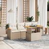 vidaXL Salon de jardin avec coussins 5 pcs beige r&eacute;sine tress&eacute;e
