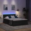 vidaXL Lit avec rangement et LED avec matelas Noir 140 x 190 cm tissu