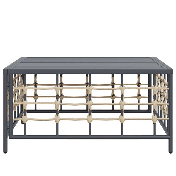 vidaXL Table de jardin anthracite 70x70x34 cm r&eacute;sine tress&eacute;e