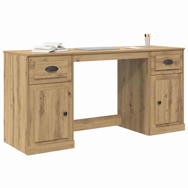 vidaXL Bureau avec armoire Ch&ecirc;ne artisanal 154,5 x 50 x 75 cm