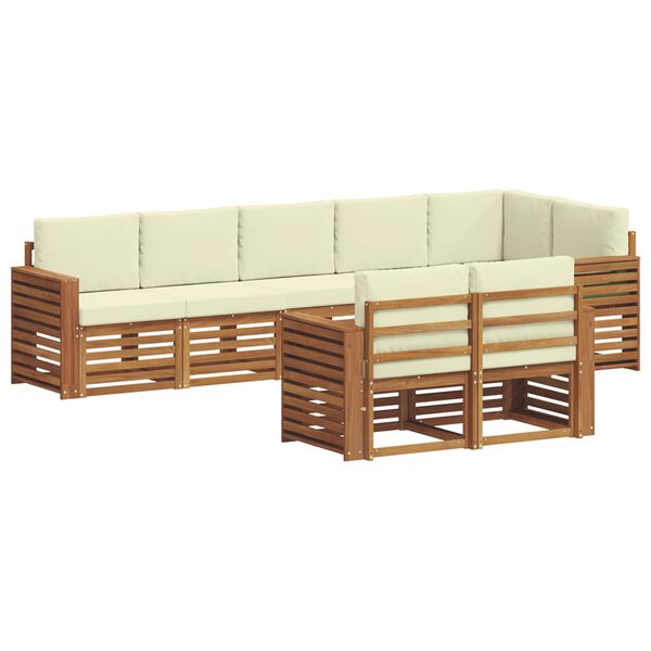 vidaXL Ensembles de canap&eacute;s avec coussin 8 pcs Naturel et Cr&egrave;me