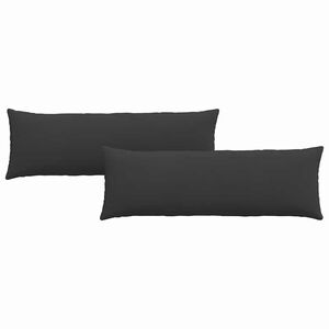vidaXL Coussins de canap&eacute; 2 pcs Noir 120 x 40 cm tissu
