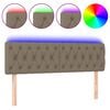 vidaXL T&ecirc;te de lit &agrave; LED Taupe 160x7x78/88 cm Tissu