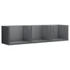 vidaXL &Eacute;tag&egrave;re murale &agrave; CD Gris brillant 75x18x18 cm Bois d'ing&eacute;nierie
