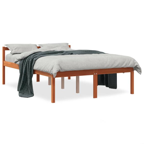 vidaXL Lit pour personne &acirc;g&eacute;e sans matelas 135x190 cm bois pin massif