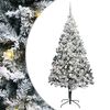 vidaXL Sapin de No&euml;l artificiel Blanc 210 cm PVC, Acier et Plastique