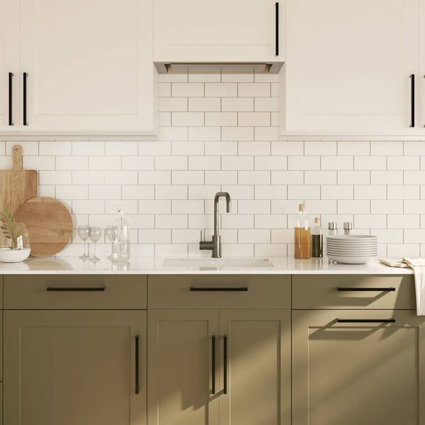 vidaXL Poign&eacute;es d'armoire 5 pcs noir 224 mm acier inoxydable