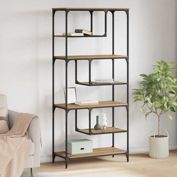 vidaXL Biblioth&egrave;que ch&ecirc;ne artisanal 81 x 36 x 176 cm Bois d'ing&eacute;nierie