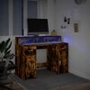 vidaXL Bureau et lumières LED chêne fumé 120x55x91cm bois d'ingénierie