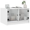 vidaXL Table basse avec portes en verre blanc 68x50x42 cm