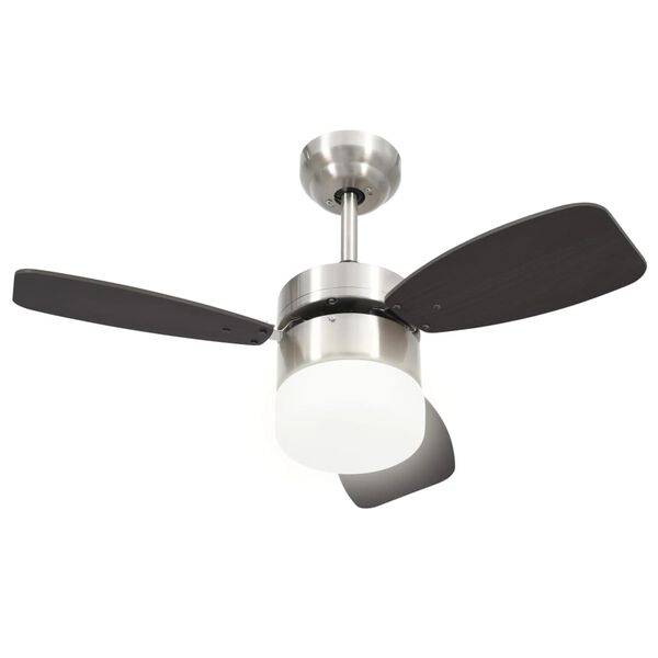 vidaXL Ventilateur de plafond lampe et télécommande 76 cm Marron foncé