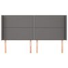 vidaXL T&ecirc;te de lit avec oreilles Gris 163x16x118/128 cm Similicuir