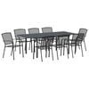 vidaXL Ensemble de salle &agrave; manger pour jardin 9 pcs Anthracite Acier